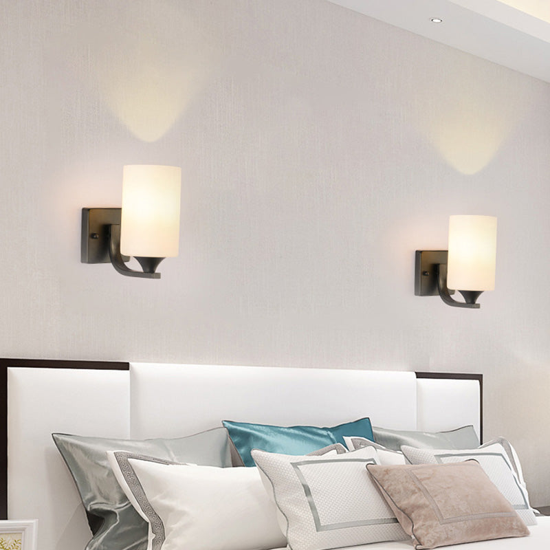 Contemporary Wall Sconce Glass Shade Sconce Lighting for Bedroom