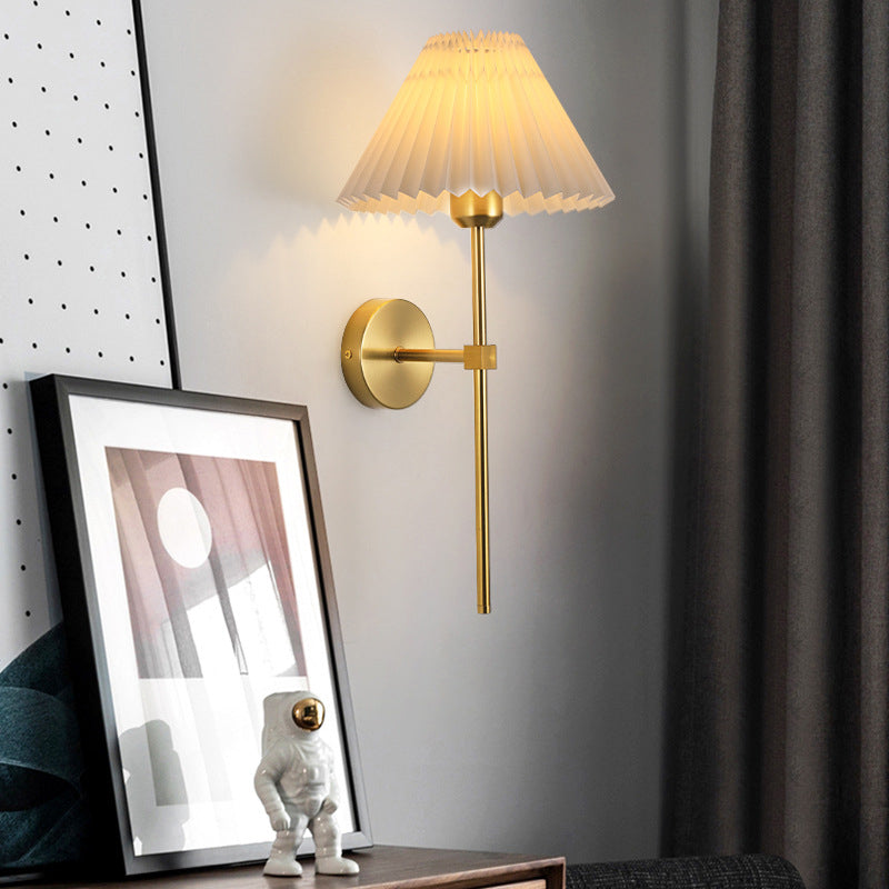 Contemporary Wall Sconce Fabric 1 Light Sconce Lighting for Living Room