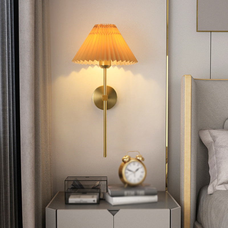 Contemporary Wall Sconce Fabric 1 Light Sconce Lighting for Living Room