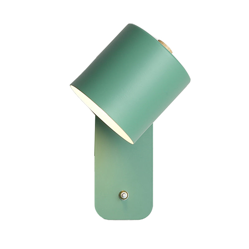 Nordic Style Colorful Wall Light Cylinder Shape Adjustable Wall Lamp for Bedroom