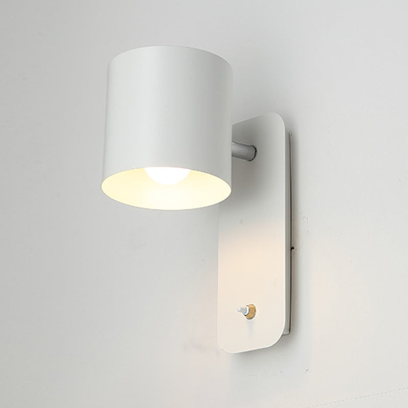Nordic Style Colorful Wall Light Cylinder Shape Adjustable Wall Lamp for Bedroom