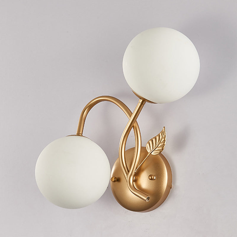 Modern Sconce Light Fixture 2-Light Wall Sconce with Metal and Glass for Living Room
