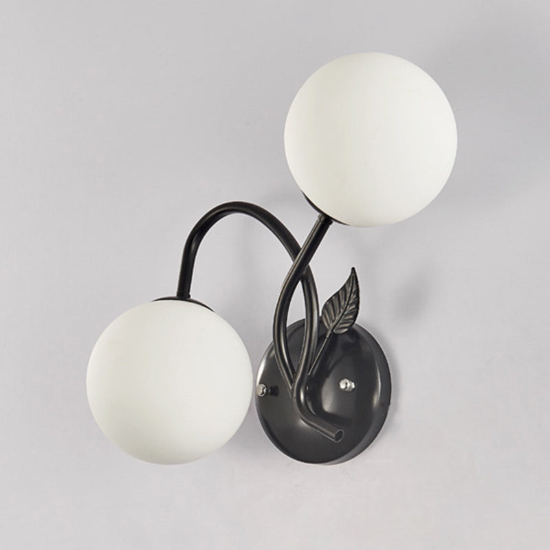 Modern Sconce Light Fixture 2-Light Wall Sconce with Metal and Glass for Living Room