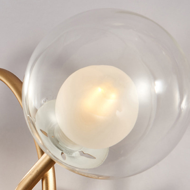 Modern Sconce Light Fixture 2-Light Wall Sconce with Metal and Glass for Living Room