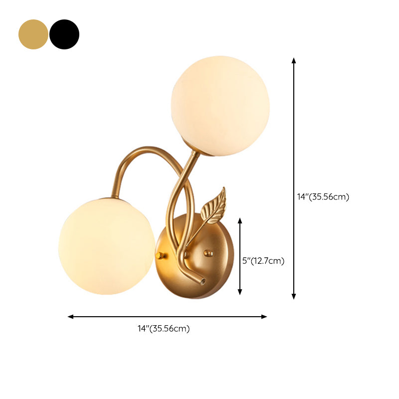 Modern Sconce Light Fixture 2-Light Wall Sconce with Metal and Glass for Living Room