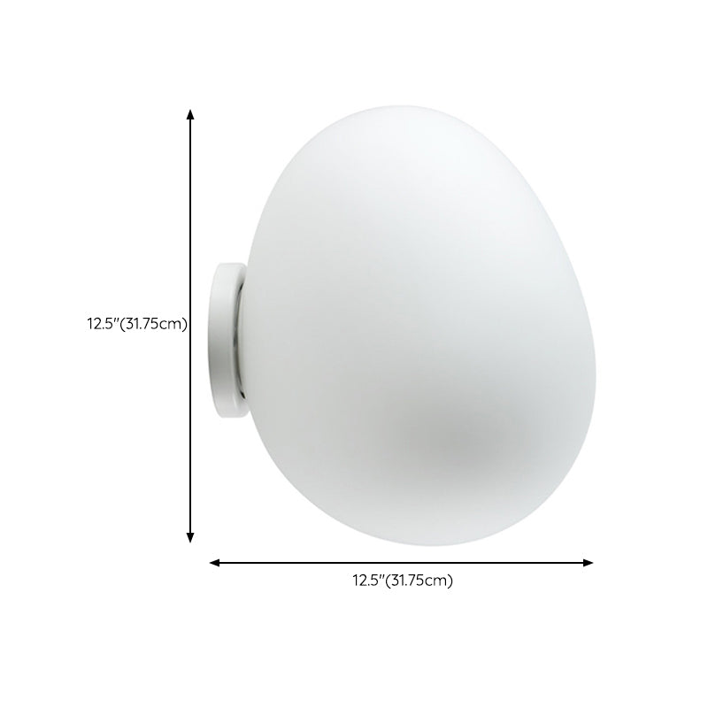 Modern Metal Wall Sconce Geometric Shape Vanity Lamp with Glass Shade