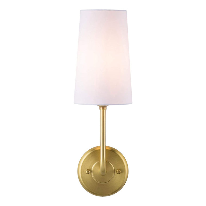 Modern Metal Wall Sconce Cone Shape Vanity Lamp with Fabric Shade