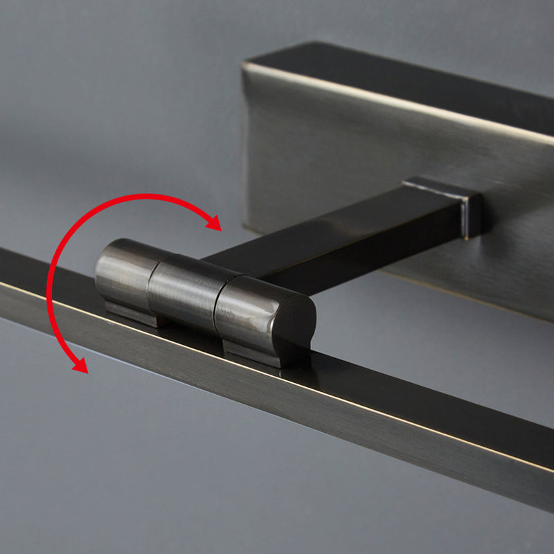 Contemporary Single Bathroom Vanity Light Black/Golden Metal Bath Bar