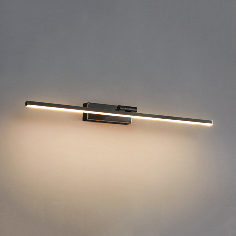 Contemporary Single Bathroom Vanity Light Black/Golden Metal Bath Bar