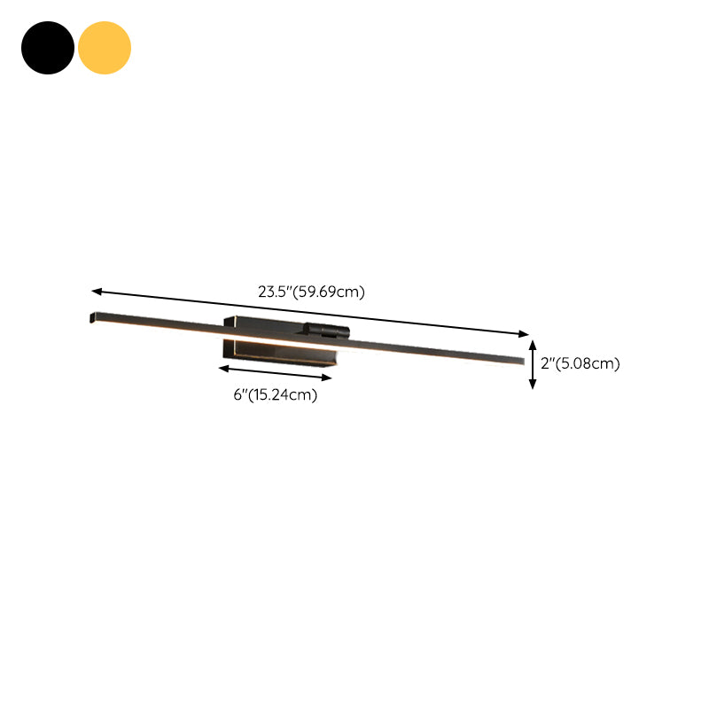 Contemporary Single Bathroom Vanity Light Black/Golden Metal Bath Bar