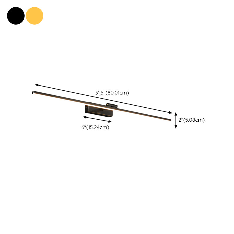 Contemporary Single Bathroom Vanity Light Black/Golden Metal Bath Bar