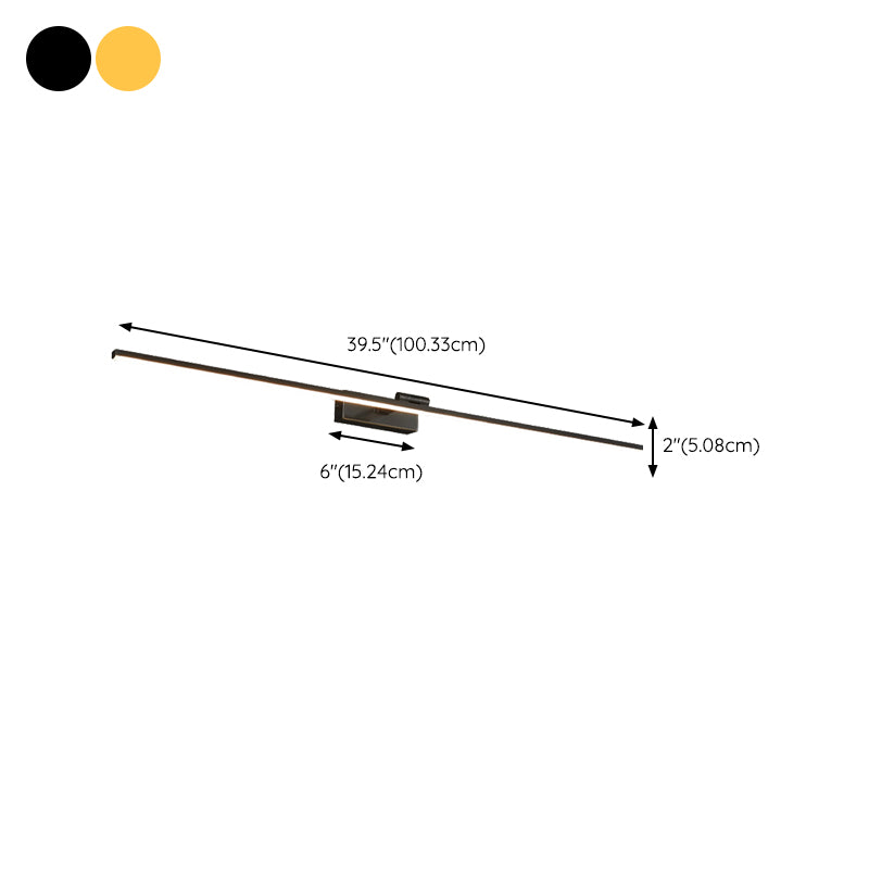 Contemporary Single Bathroom Vanity Light Black/Golden Metal Bath Bar