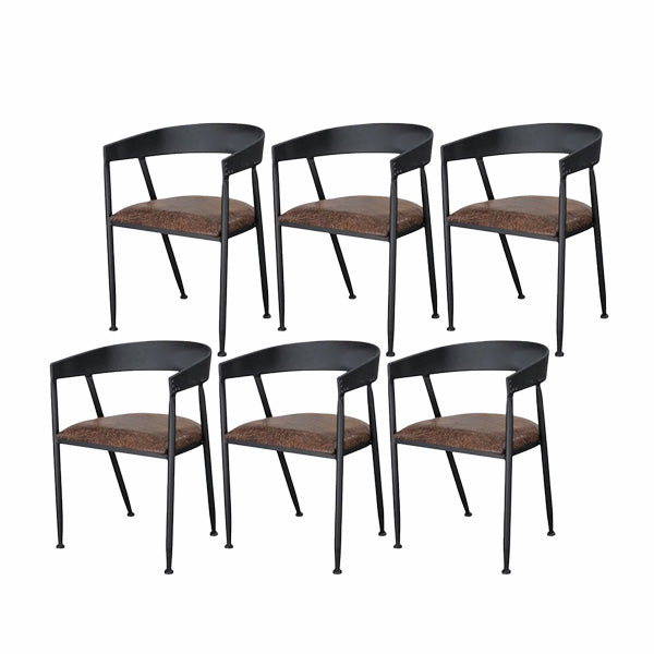 Metal Open Back Dining Chairs Industrial Upholstered Dining Chairs