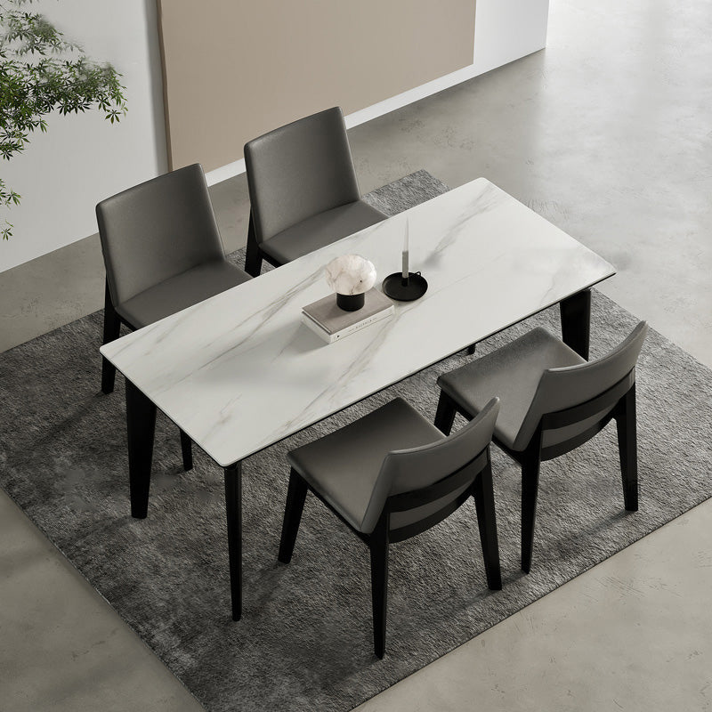 Industrial Parsons Chair Solid Wood Legs Upholstered Side Chair