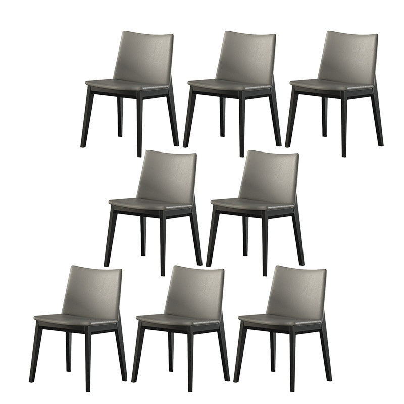 Industrial Parsons Chair Solid Wood Legs Upholstered Side Chair