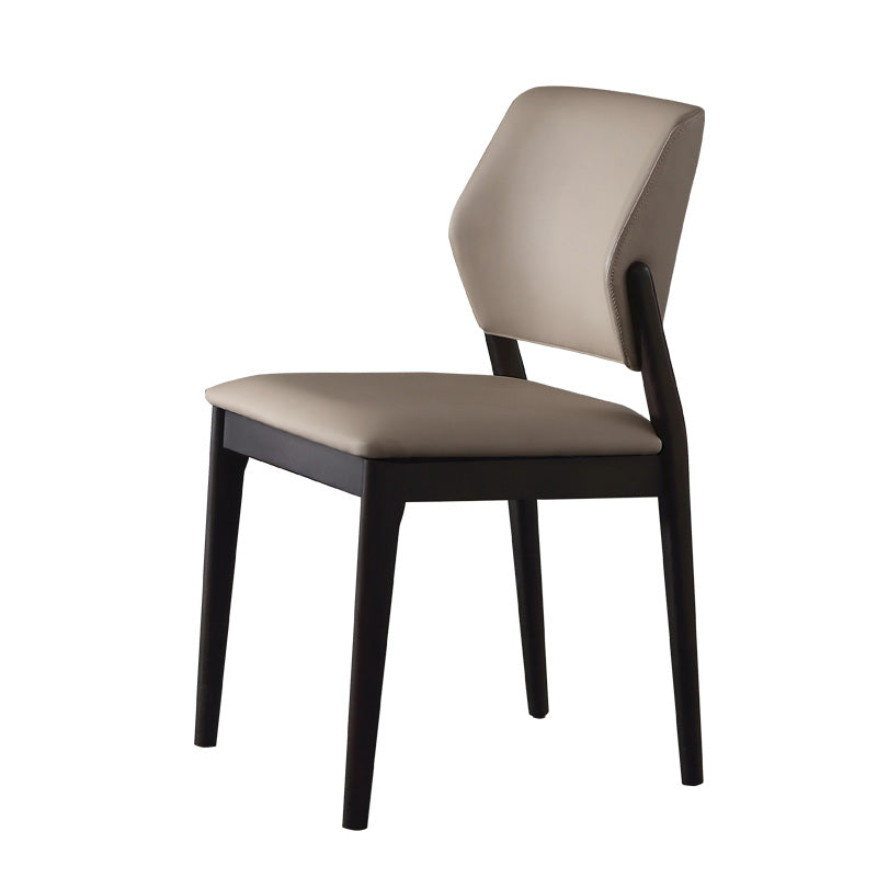 Industrial Solid Wood Dining Chair Wingback Upholstered Side Chair