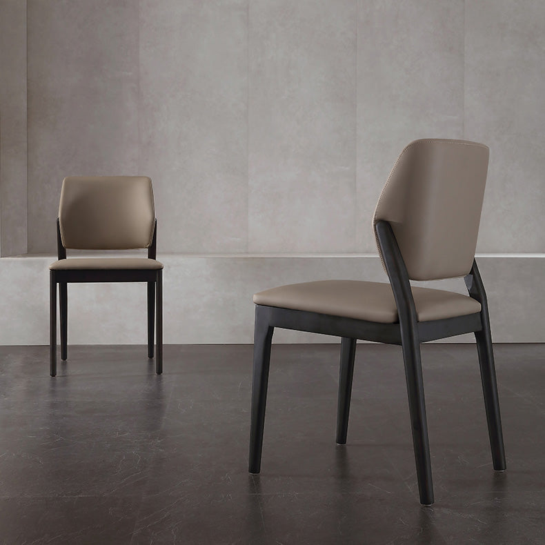 Industrial Solid Wood Dining Chair Wingback Upholstered Side Chair