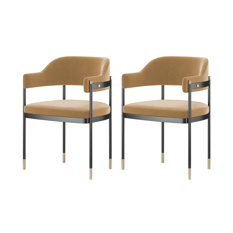 Contemporary Kitchen Dining Chair Upholstered Black Legs Arm Chair