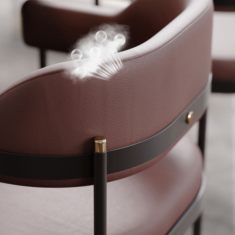 Contemporary Kitchen Dining Chair Upholstered Black Legs Arm Chair