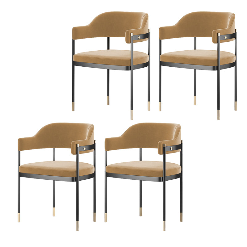 Contemporary Kitchen Dining Chair Upholstered Black Legs Arm Chair