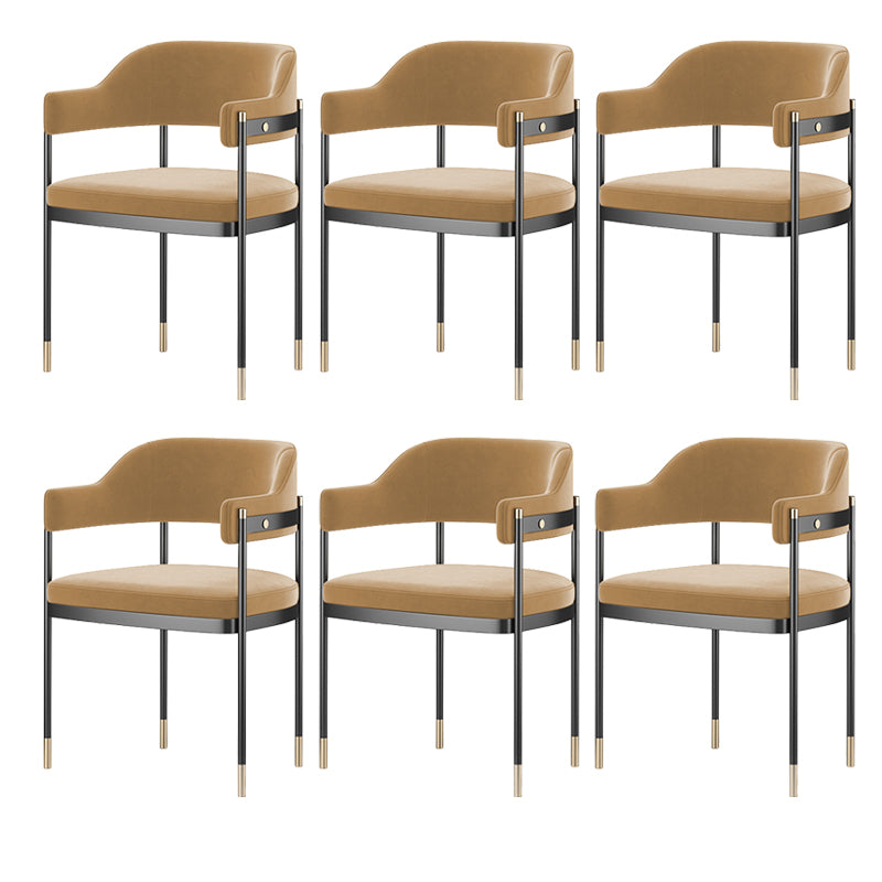 Contemporary Kitchen Dining Chair Upholstered Black Legs Arm Chair