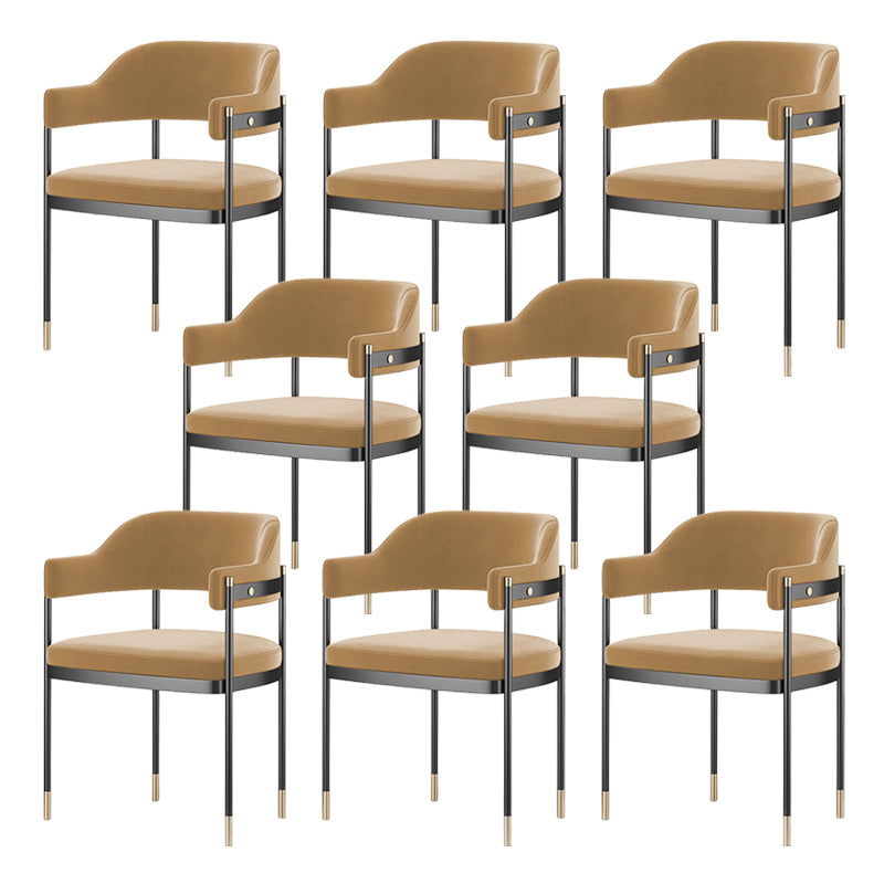 Contemporary Kitchen Dining Chair Upholstered Black Legs Arm Chair