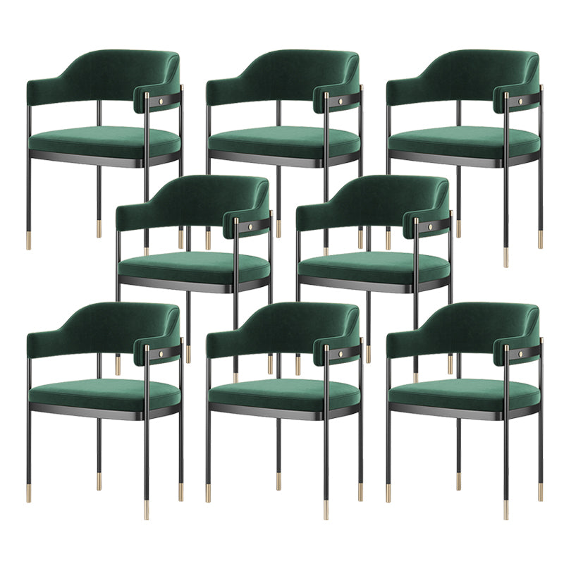 Contemporary Kitchen Dining Chair Upholstered Black Legs Arm Chair