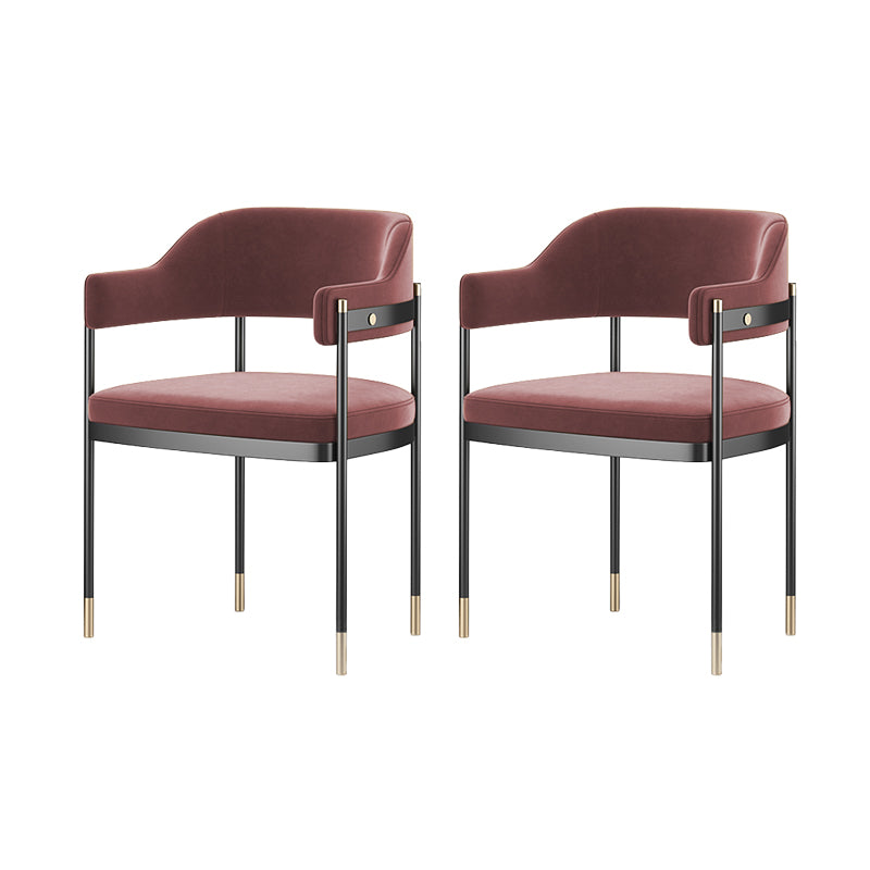 Contemporary Kitchen Dining Chair Upholstered Black Legs Arm Chair