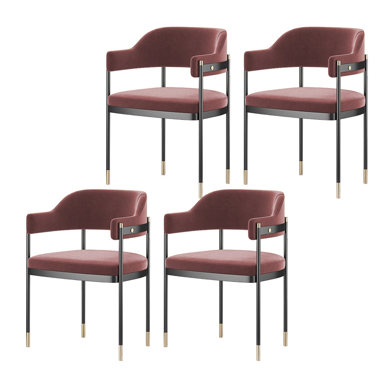 Contemporary Kitchen Dining Chair Upholstered Black Legs Arm Chair