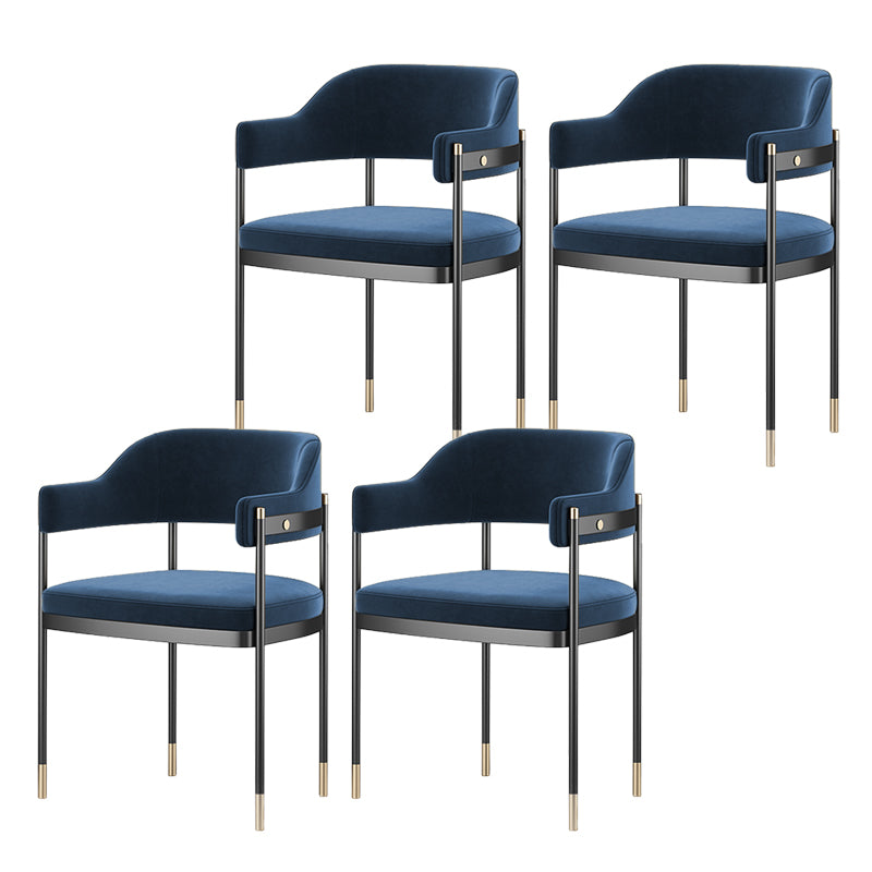 Contemporary Kitchen Dining Chair Upholstered Black Legs Arm Chair