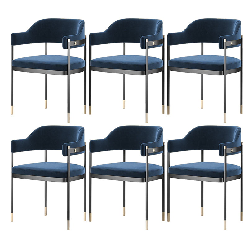 Contemporary Kitchen Dining Chair Upholstered Black Legs Arm Chair