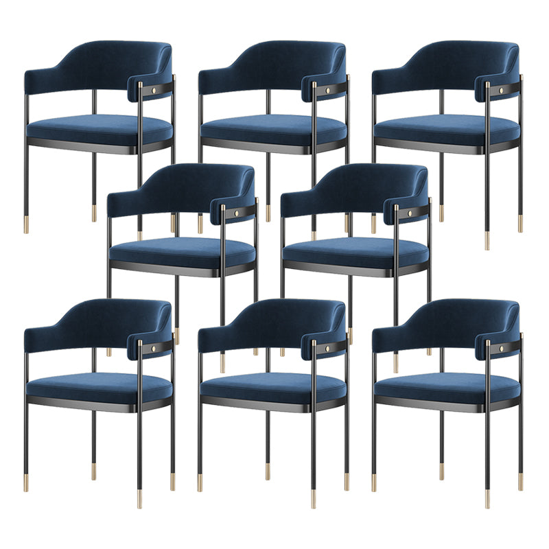 Contemporary Kitchen Dining Chair Upholstered Black Legs Arm Chair