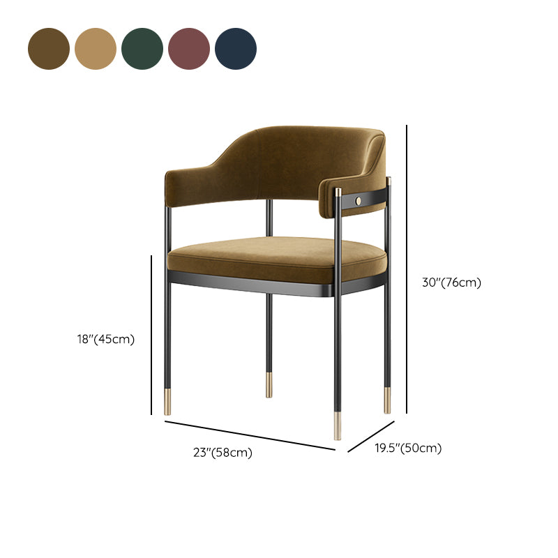 Contemporary Kitchen Dining Chair Upholstered Black Legs Arm Chair