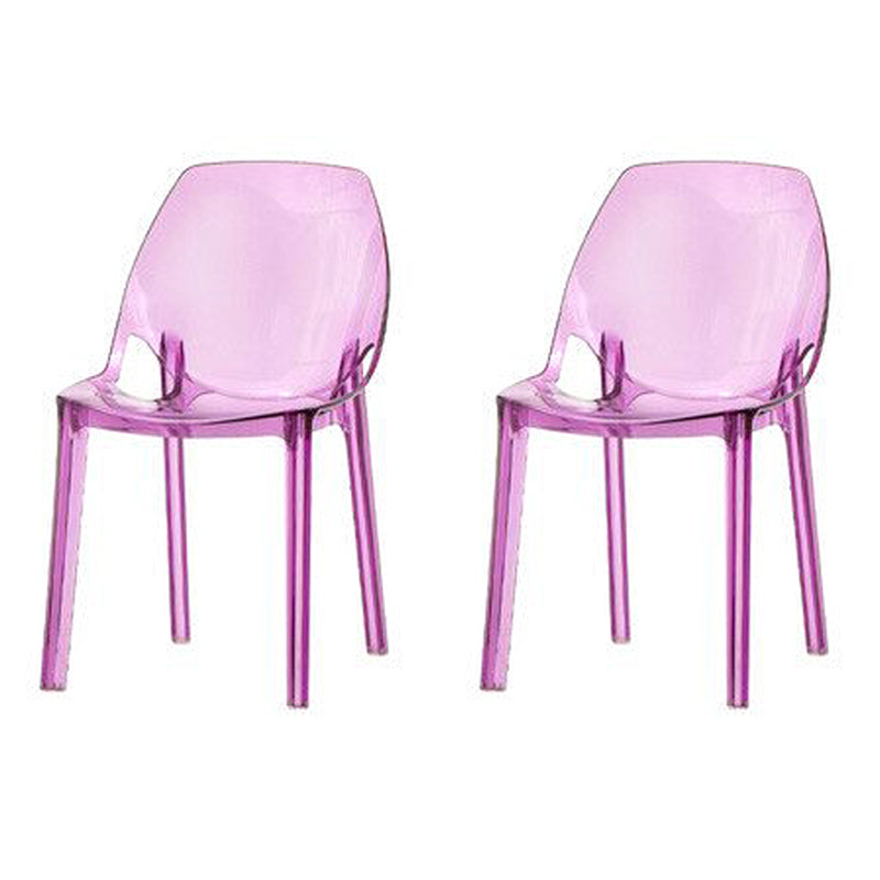 Home Indoor Armless Dining Chairs Acrylic Side Parsons Chair