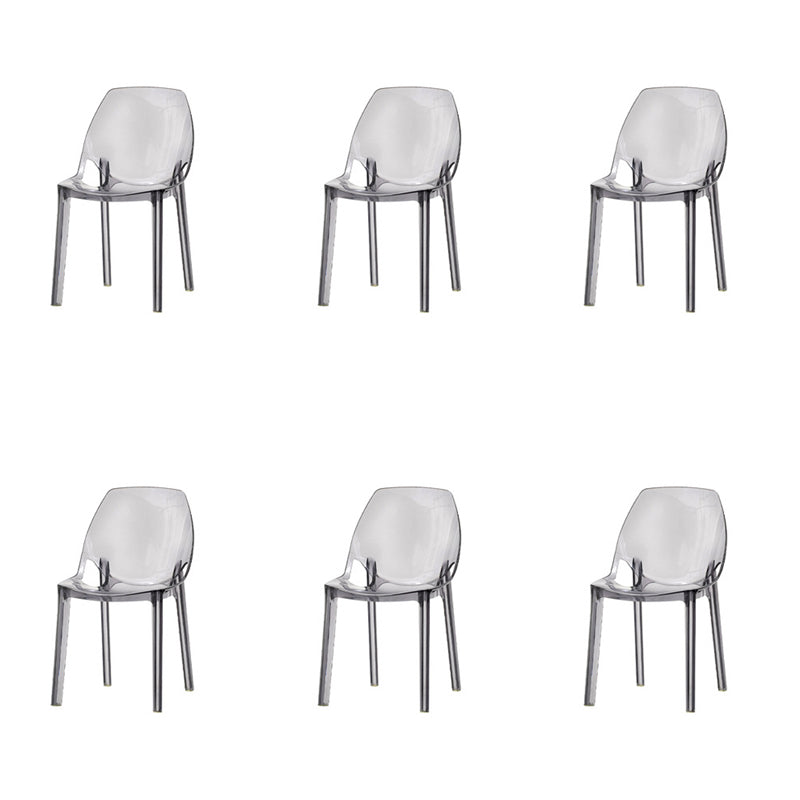 Home Indoor Armless Dining Chairs Acrylic Side Parsons Chair