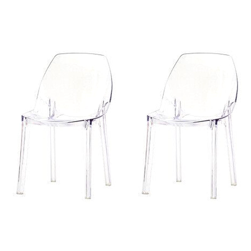 Home Indoor Armless Dining Chairs Acrylic Side Parsons Chair