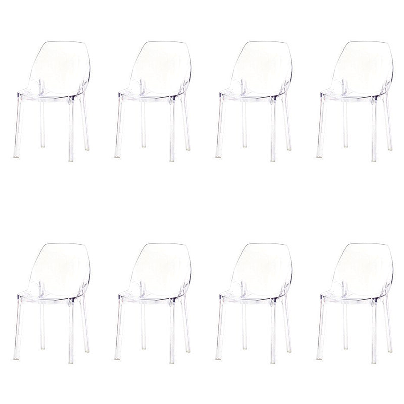 Home Indoor Armless Dining Chairs Acrylic Side Parsons Chair