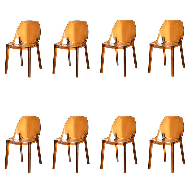 Home Indoor Armless Dining Chairs Acrylic Side Parsons Chair