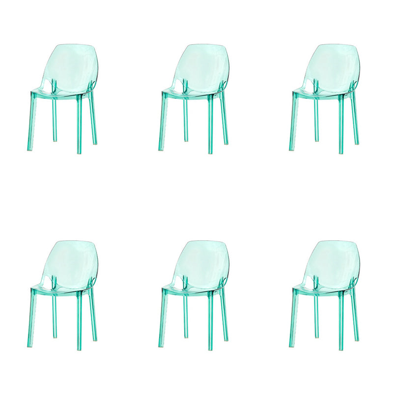 Home Indoor Armless Dining Chairs Acrylic Side Parsons Chair