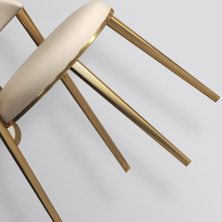 Dining Room Armless Side Chair Glam Faux Leather Dining Chair