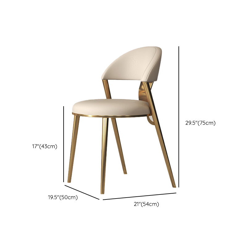 Dining Room Armless Side Chair Glam Faux Leather Dining Chair