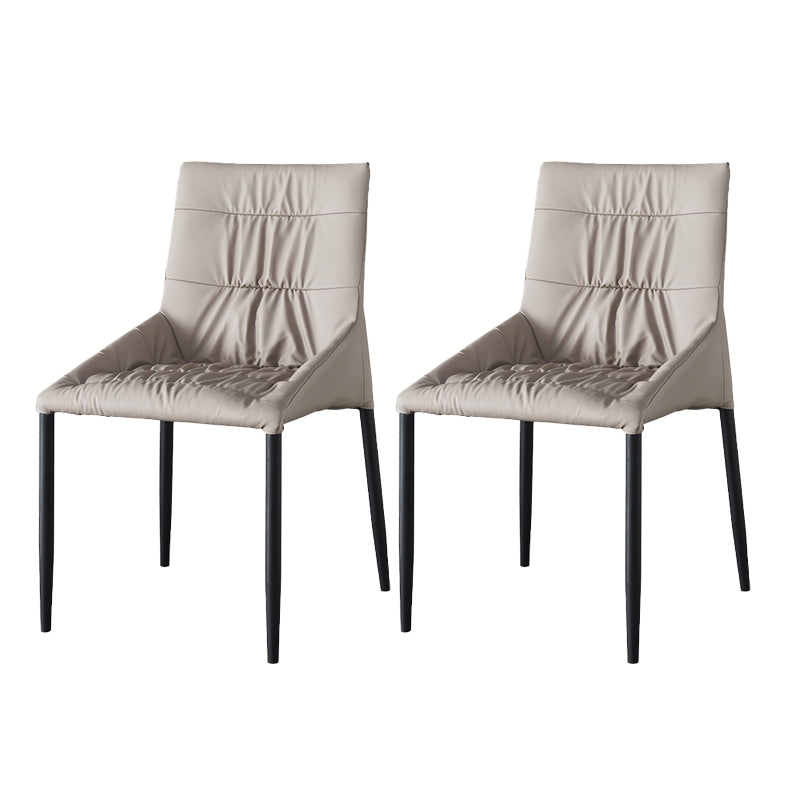 Industrial Leather Dining Chair Parsons Upholstered Arm Chair