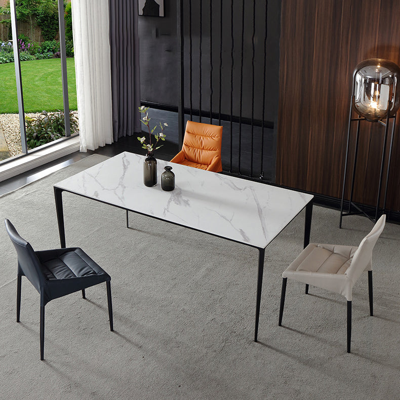 Industrial Leather Dining Chair Parsons Upholstered Arm Chair