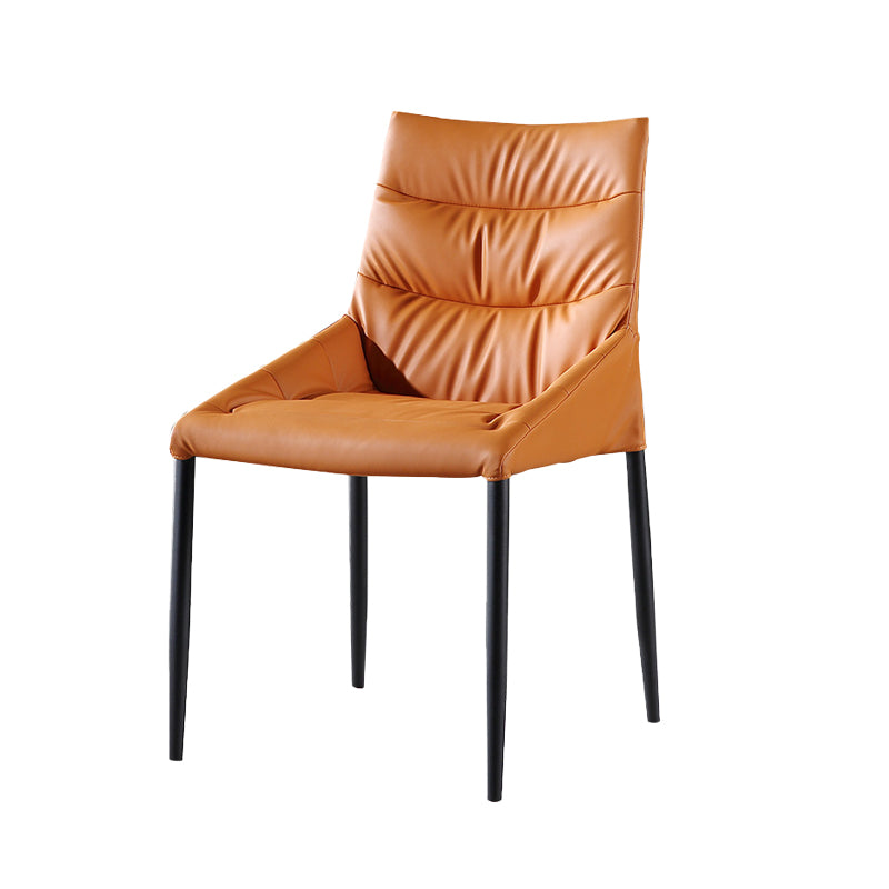 Industrial Leather Dining Chair Parsons Upholstered Arm Chair