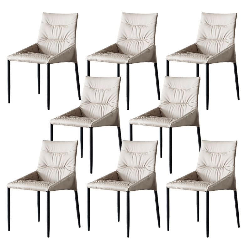 Industrial Leather Dining Chair Parsons Upholstered Arm Chair