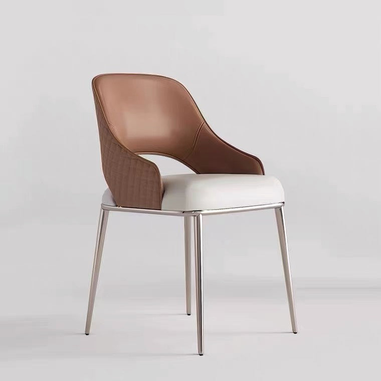 Dining Room Arm Chair Metal Legs Dining Side Chair with Upholstered