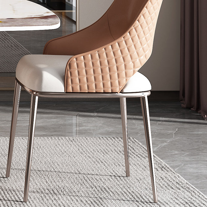 Dining Room Arm Chair Metal Legs Dining Side Chair with Upholstered