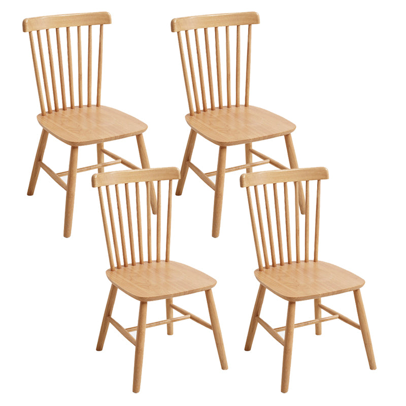 Contemporary Side Chair Rubberwood Dining Chairs with Slat Back
