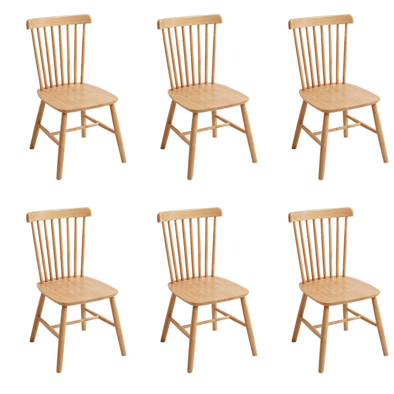 Contemporary Side Chair Rubberwood Dining Chairs with Slat Back