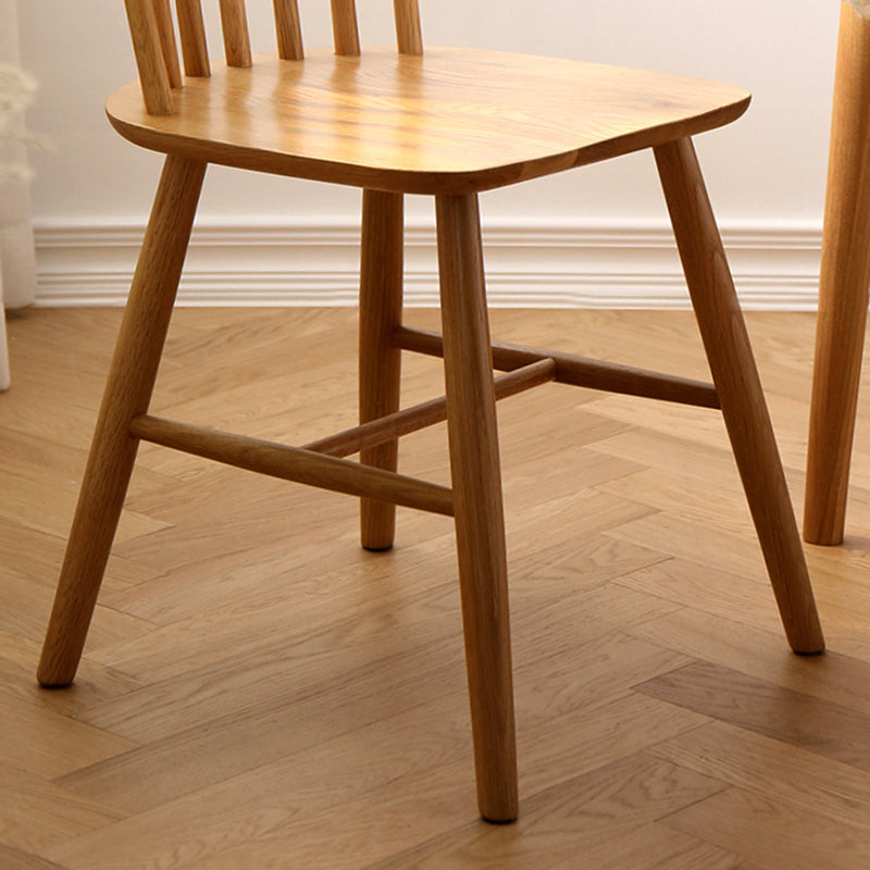 Contemporary Side Chair Rubberwood Dining Chairs with Slat Back